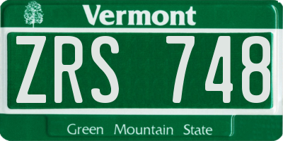 VT license plate ZRS748