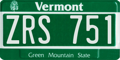 VT license plate ZRS751