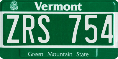 VT license plate ZRS754