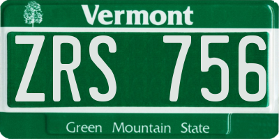 VT license plate ZRS756