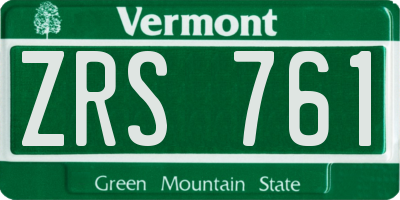 VT license plate ZRS761