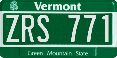 VT license plate ZRS771