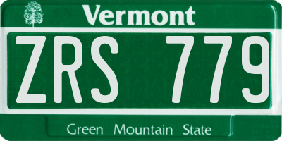 VT license plate ZRS779