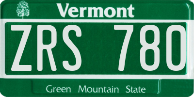 VT license plate ZRS780