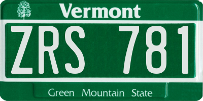 VT license plate ZRS781