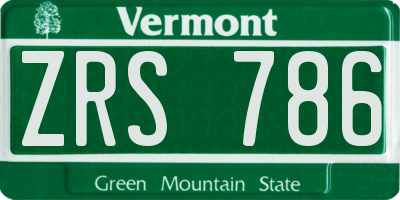 VT license plate ZRS786