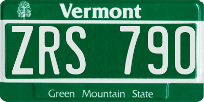VT license plate ZRS790