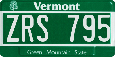 VT license plate ZRS795