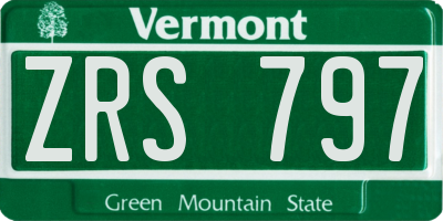 VT license plate ZRS797