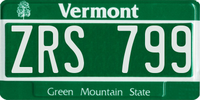 VT license plate ZRS799