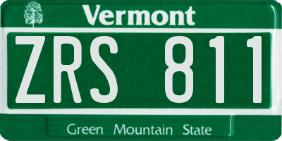 VT license plate ZRS811