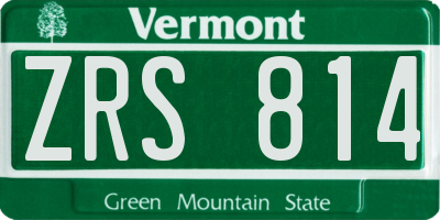 VT license plate ZRS814