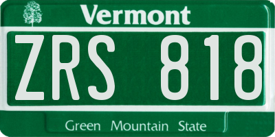 VT license plate ZRS818