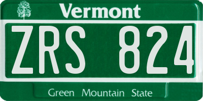 VT license plate ZRS824