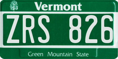 VT license plate ZRS826