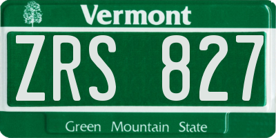 VT license plate ZRS827