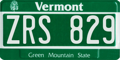 VT license plate ZRS829