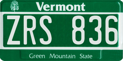 VT license plate ZRS836
