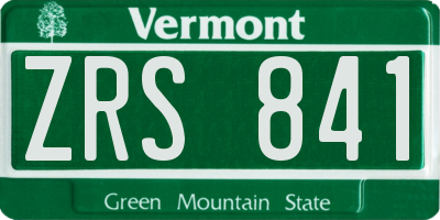 VT license plate ZRS841