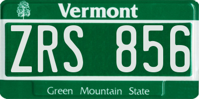 VT license plate ZRS856