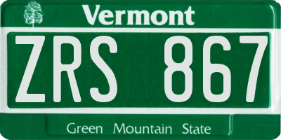VT license plate ZRS867