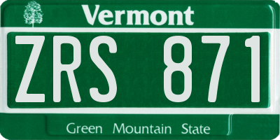 VT license plate ZRS871