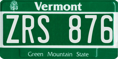 VT license plate ZRS876