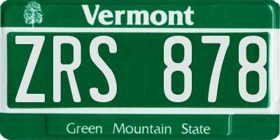VT license plate ZRS878