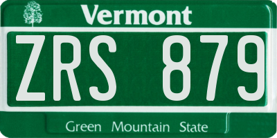 VT license plate ZRS879