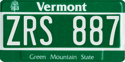 VT license plate ZRS887