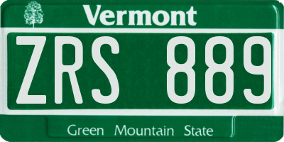 VT license plate ZRS889