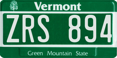 VT license plate ZRS894