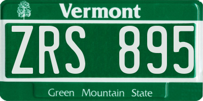 VT license plate ZRS895