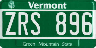 VT license plate ZRS896