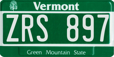 VT license plate ZRS897