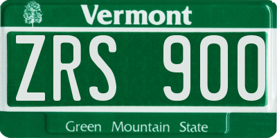 VT license plate ZRS900