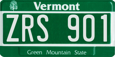 VT license plate ZRS901