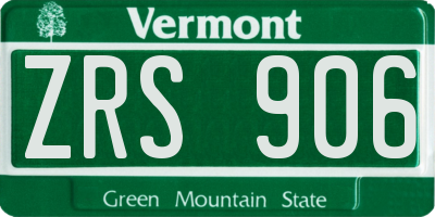 VT license plate ZRS906