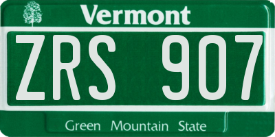 VT license plate ZRS907