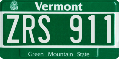 VT license plate ZRS911