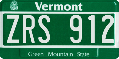 VT license plate ZRS912