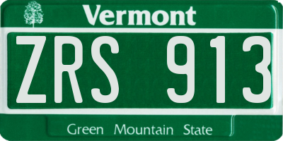 VT license plate ZRS913