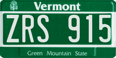 VT license plate ZRS915