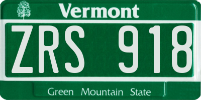 VT license plate ZRS918