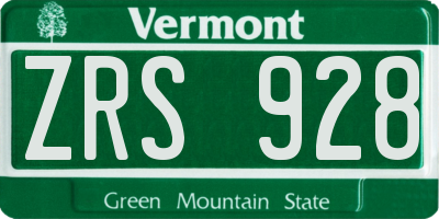 VT license plate ZRS928