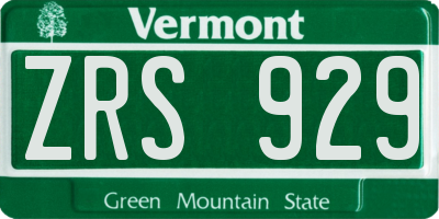 VT license plate ZRS929