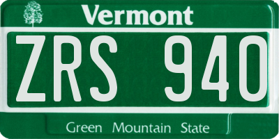 VT license plate ZRS940