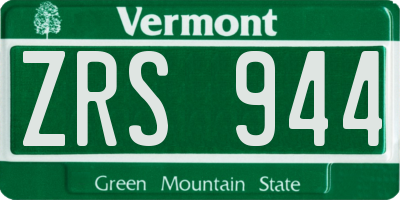VT license plate ZRS944