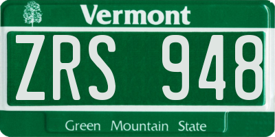 VT license plate ZRS948