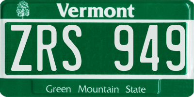 VT license plate ZRS949